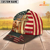 Joycorners Texas Longhorn USA Flag Customized Name Cap