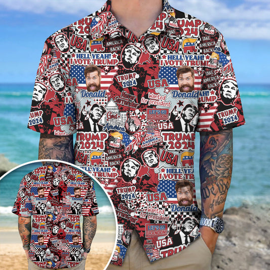 Joycorner Photo Trump 2024  Hawaiian Shirt