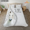 Joycorners White Horse Kisses Fix Everything Custom Name Bedding Set