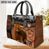 JC Highland Personalized Name 3D Black Brown Pattern Leather Handbag
