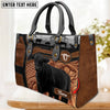 JC Black Angus Personalized Name 3D Black Brown Pattern Leather Handbag