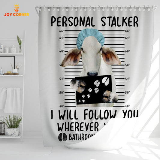 Joy Corners Brahman Cattle Lovely Personal Stalker 3D Shower Curtain
