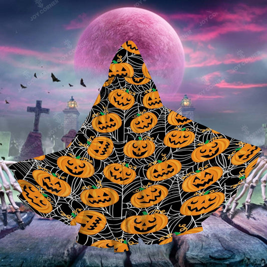 Joy Corner Pumpkin Spirder Happy Halloween Pattern Special Hooded Cloak