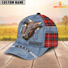 Joycorners Wagyu Overall Jeans Pattern And Red Caro Pattern Customized Name Cap