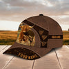Joycorners Highland Cattle Leather Pattern Customized Name Cap