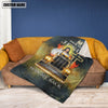 Joycorners Customized Name Jesus Has My Back Trucker 3D All Over Printed Blanket