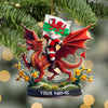 Joycorners Custom Name Santa Dragon Ornament, Christmas Gift for Dragon Lover4 2D Flat LM2111