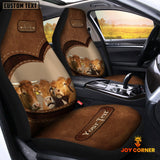 Joycorners Limousin Pattern Customized Name Heart Car Seat Cover Set