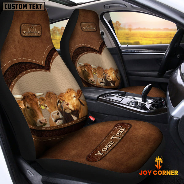Joycorners Limousin Pattern Customized Name Heart Car Seat Cover Set