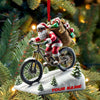 Joycorners Santa Bike Ornament, Personalized Ornament 2D Flat LM2211
