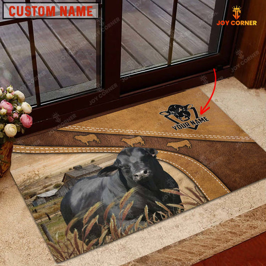 Joycorners Brangus Personalized - Welcome Brown Doormat