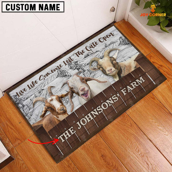 Joycorners Goat Custom Name - Live Like Someone Left The Gate Open Doormat