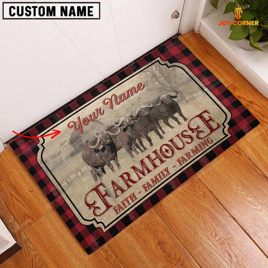 Joycorners Buffalo Faith Family Farming Custom Name Doormat