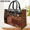 JC Goat Personalized Name 3D Black Brown Pattern Leather Handbag