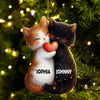 Joycorners Custom Name Couple Cat Ornament, Couple Christmas Gift 2D Flat LM2111