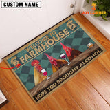 Joycorners Rooster Hope You Bought Alcohol Custom Name Doormat