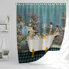 Joy Corners Brahman Cattle Taking Shower Under The Sea 3D Shower Curtain