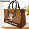 JC Hereford Personalized Name 3D Leather Carving Handbag, Gift for Farm Lover