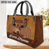 JC Red Angus Personalized Name 3D Leather Carving Handbag, Gift for Farm Lover