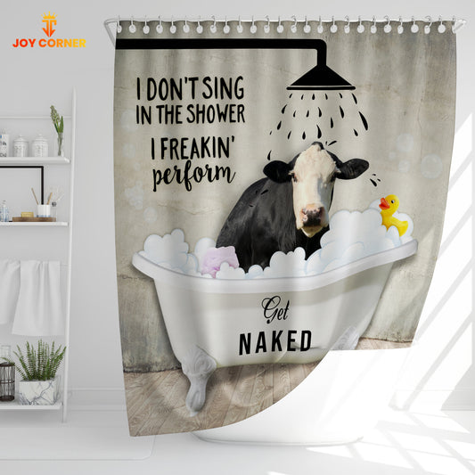 Joy Corners Black Baldy I Don't Sing In The Shower 3D Shower Curtain