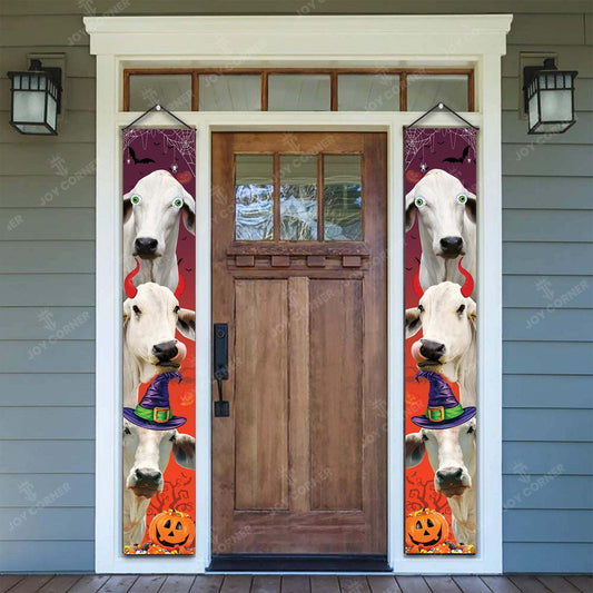 Joycorners Brahman Cattle Halloween Porch Banner