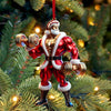 Joycorners Custom Name Gym Work Out Santa Ornament, Gymnastics Christmas Gift87 2D Flat LM2211