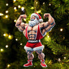 Joycorners Custom Name Gym Work Out Santa Ornament, Gymnastics Christmas Gift 2D Flat LM2111