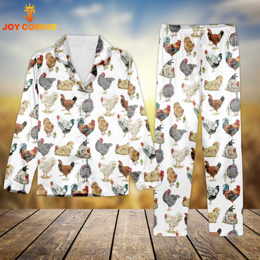 Joy Corner Chicken Lover Style 6 3D Chistmas Pajamas