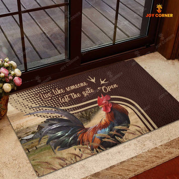 Joycorners Chicken Live Like Someone Left The Gate Open Doormat