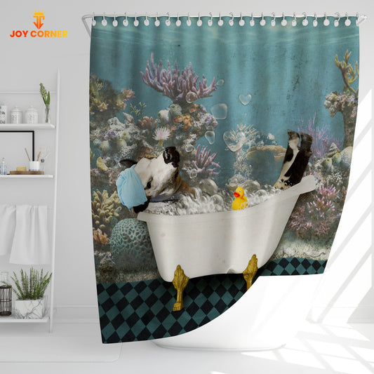Joy Corners Speckle Park Taking Shower Under The Sea 3D Shower Curtain