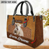 JC Sheep Personalized Name 3D Leather Carving Handbag, Gift for Farm Lover