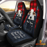 Joycorners Customized Name Brahman Jean Overalls Pattern Car Seat Covers (2Pcs)