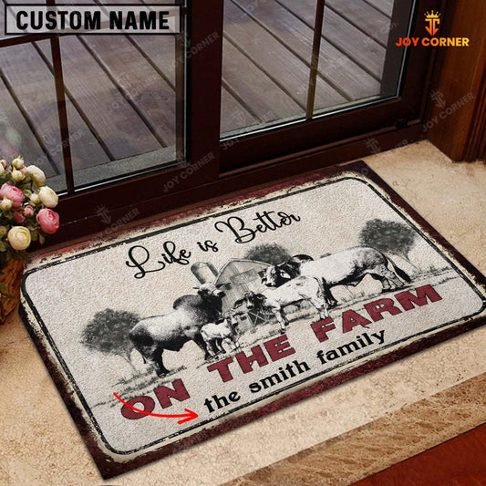 Joycorners Brahman Life is Better Custom Name Doormat