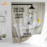 Joy Corners White Horse I Don't Sing In The Shower 3D Shower Curtain