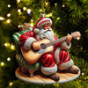 Joycorners Custom Name Santa with Guitar Ornament, Santa Christmas Gift 2D Flat LM2111
