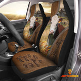 Joycorners Hereford Customized Name Leather Pattern Car Seat Covers (2Pcs)