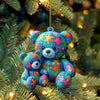 Joycorners Autisum Bear Ornament, Personalized Ornament 2D Flat LM2211