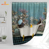 Joy Corners Belted Galloway Taking Shower Under The Sea 3D Shower Curtain