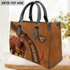 JC Red Angus On The Farm Personalized Name 3D Leather Handbag