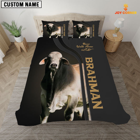 Joycorners Brahman Cattle Never Walk Alone Custom Name Bedding Set