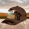 Joycorners Charolais Cattle Leather Pattern Customized Name Cap