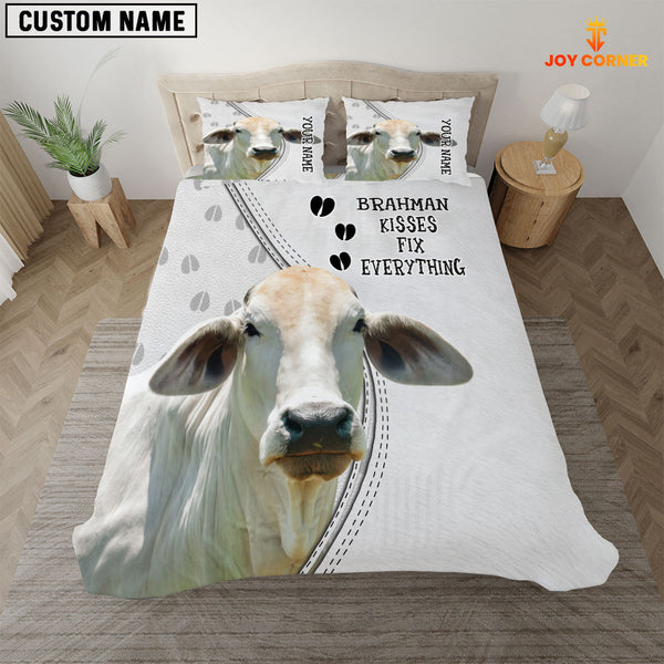 Joycorners Brahman Cattle Kisses Fix Everything Custom Name Bedding Set