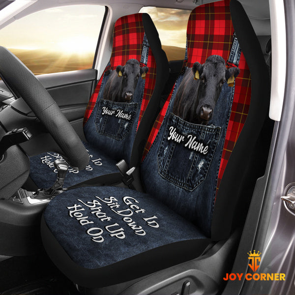 Joycorners Customized Name Dexter Jean Overalls Pattern Car Seat Covers (2Pcs)