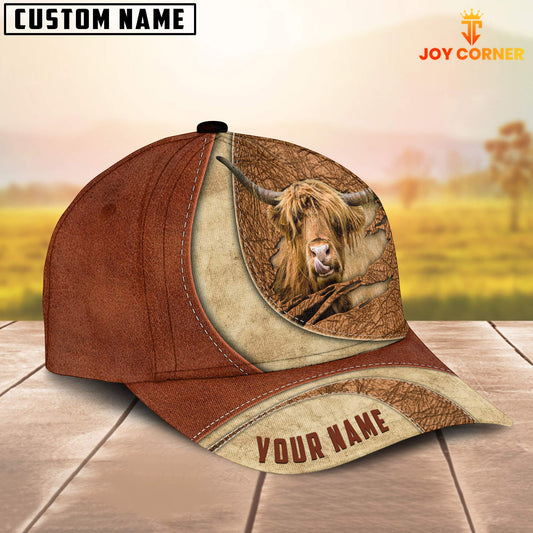 Joycorners Custom Name Highland Torn Leather Pattern Classic Cap