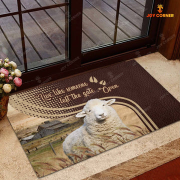 Joycorners Sheep Live Like Someone Left The Gate Open Doormat