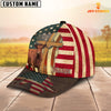 Joycorners Red Angus USA Flag Customized Name Cap