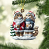 Joycorners Couple Cats Home Decor Christmas Ornament, Personalized Ornament 2D Flat LM2211