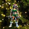 Joycorners Custom Name Woman Gym Work Out Santa Ornament, Gymnastics Christmas Gift 2D Flat LM2111