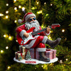 Joycorners Custom Name Santa Guitar Rock Ornament, Santa Christmas Gift 2D Flat LM2111
