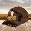 Joycorners Hereford Cattle Leather Pattern Customized Name Cap